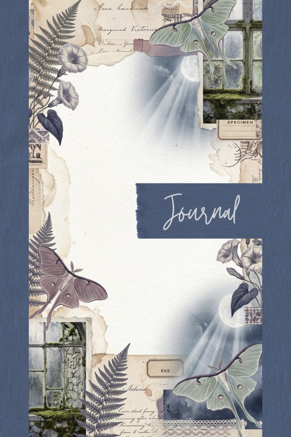 Vintage Celestial Moth Junk Journal Pages - 6x9 Aesthetic Paper - 100 Decorative Writing Sheets with Dark Academia Ephemera, Lunar Butterflies, and Rustic Botanical Collage baixar o livro de graça