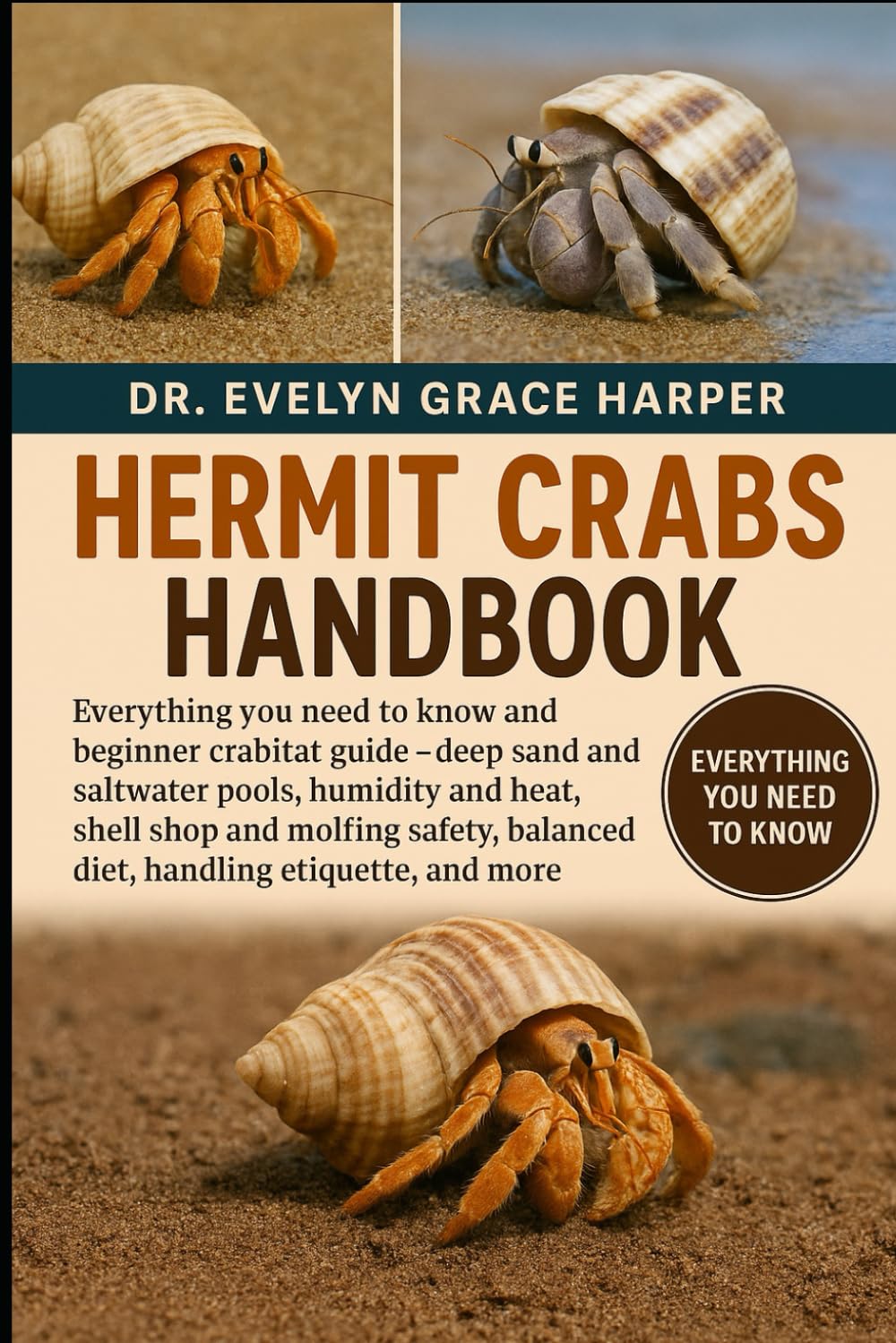 ler totalmente Hermit Crabs Handbook: Everything You Need to Know and Beginner Crabitat Guide - deep sand and saltwater pools, humidity and heat, shell shop and... balanced diet, handling etiquette, and more