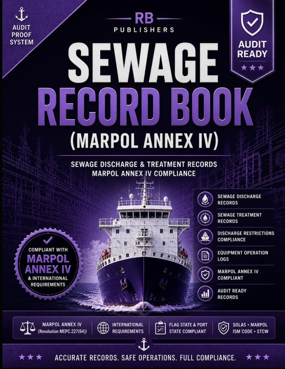 MARPOL Annex IV Sewage Record Book: Wastewater Discharge & Treatment Log baixar o livro de graça
