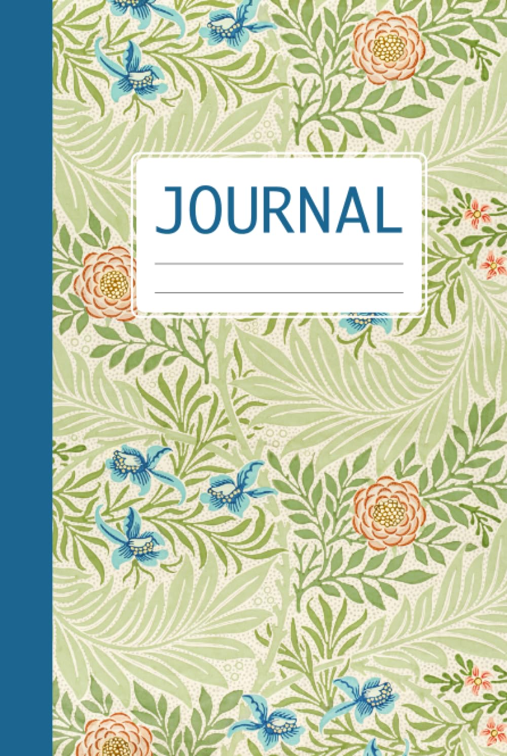 ler totalmente Journal: The William Morris Collection - Larkspur 6x9 inch 120 Blank Numbered Pages Notebook