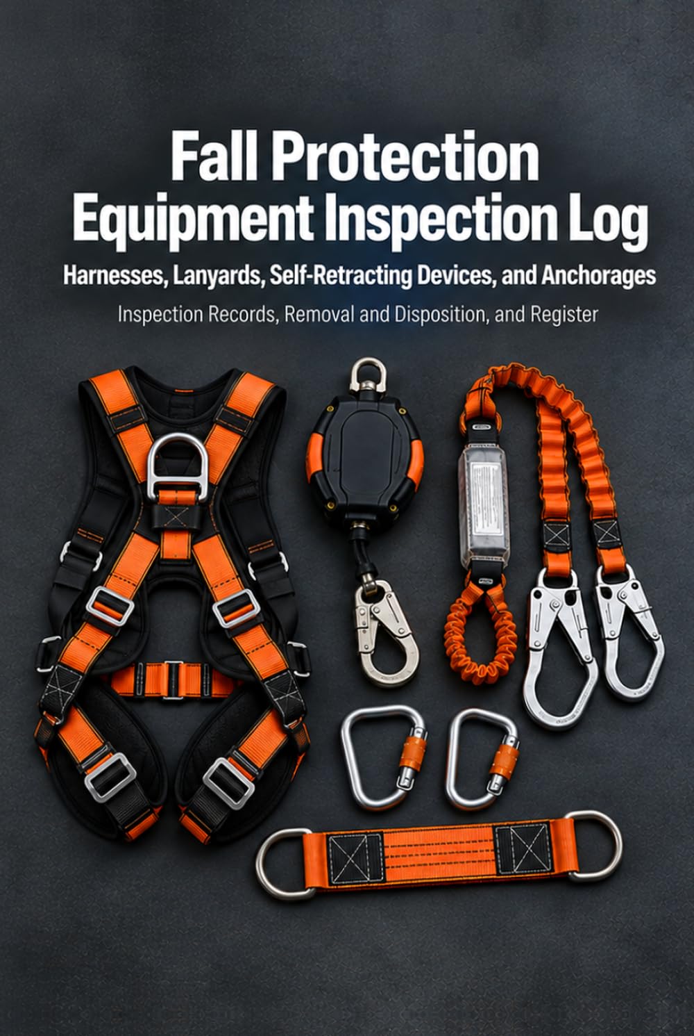 ler totalmente Fall Protection Equipment Inspection Log: Harnesses, Lanyards, Self-Retracting Devices, and Anchorages: 160 Inspection Records with Removal and Register Pages