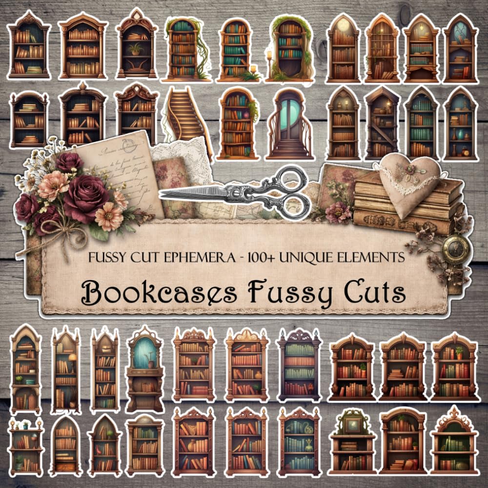 Bookcases Fussy Cuts: Junk Journal Supplies to Cut Out baixar o livro de graça