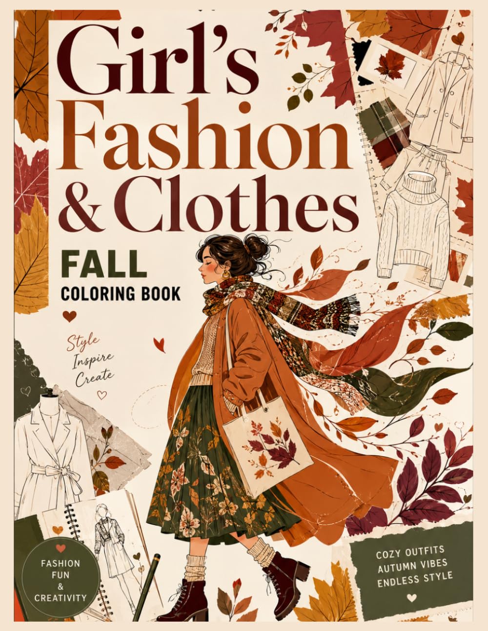 capítulo por capítulo baixar Girl's Fashion & Clothes Fall Coloring Book: 36 Cute Outfits to Color – Sweaters, Dresses & Fall Style for Girls, Teens & Adults