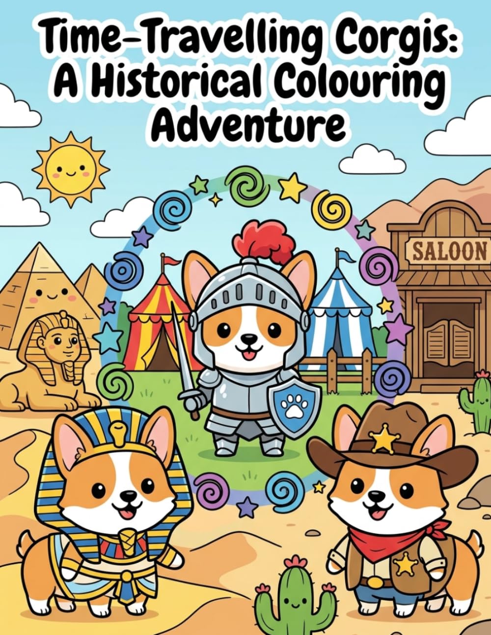 ler totalmente Time-Travelling Corgis: A Historical Colouring Adventure