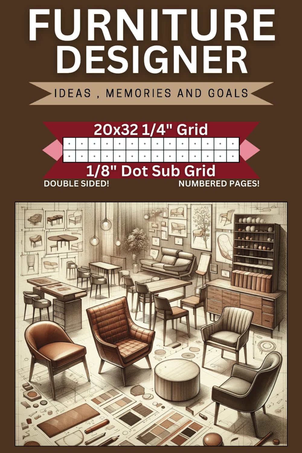 ler totalmente Furniture Designer Graph Book | 1/4" Grid + 1/8" Dot Sub Grid: Professional Grid Layouts for Engineers, Designers & Creatives