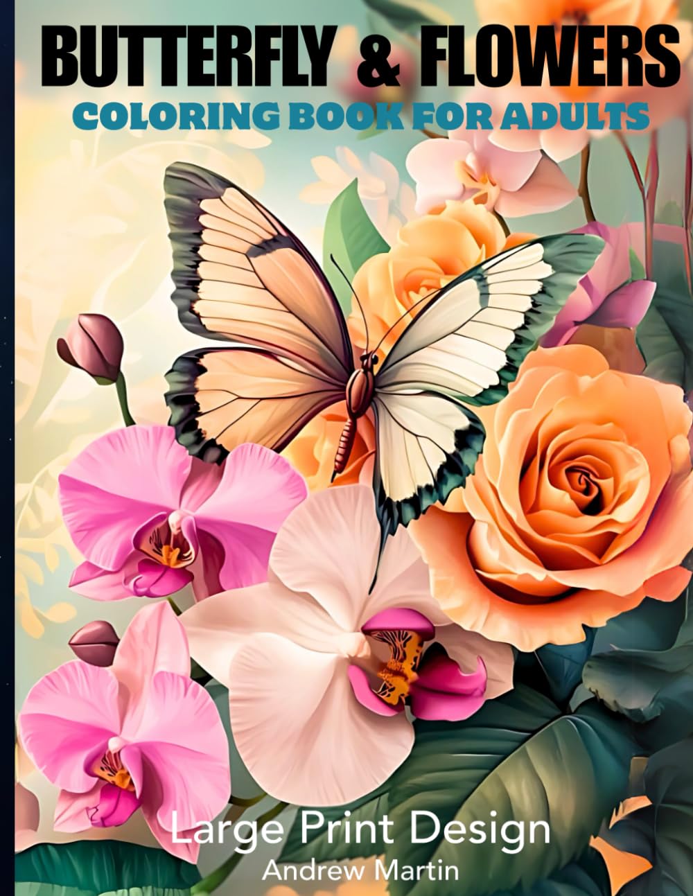 Butterflies & Birds: An Adult Coloring Book with Flowers, Large Print Bouquets, Delicate Wreaths, Elegant Swirls, and Botanical Art for Relaxation and a Calming Escape baixar livro de graça