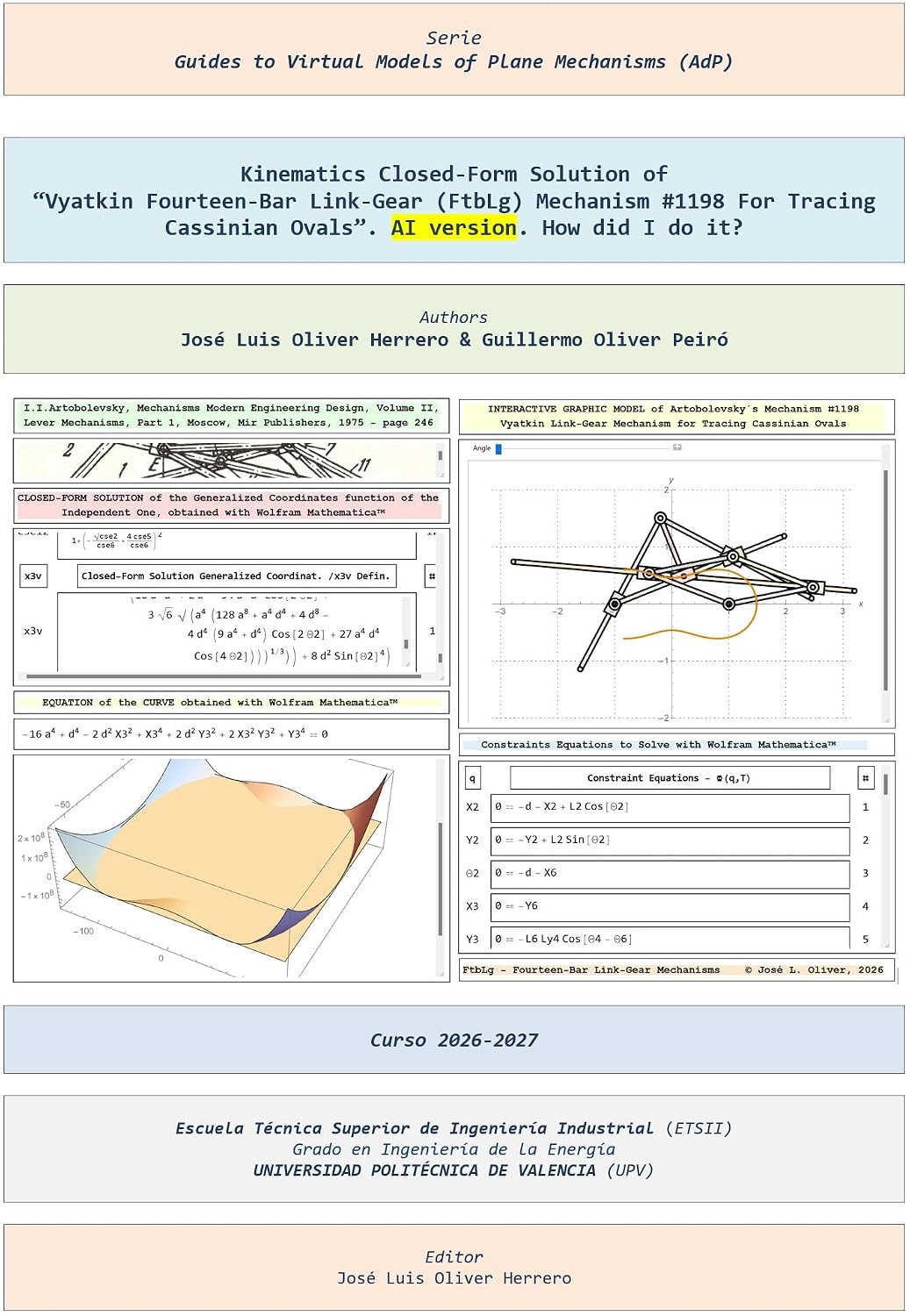 capítulo por capítulo baixar Kinematics Closed-Form Solution of “Vyatkin Fourteen-Bar Link-Gear (FtbLg) Mechanism #1198 For Tracing Cassinian Ovals”. AI version. How did I do it? (Guides... Mechanisms (AdP) Book 154) (English Edition)