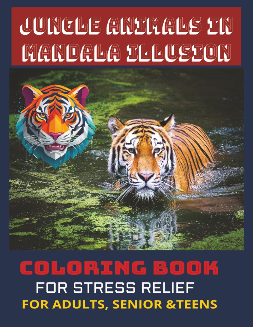 ler totalmente JUNGLE ANIMALS IN MANDALA ILLUSION COLORING BOOK: Adult Coloring Book with Wildlife-Inspired Mandala Illusions to Color, Solve, and Explore for fun,... Gift for Adults, Seniors and Teens.
