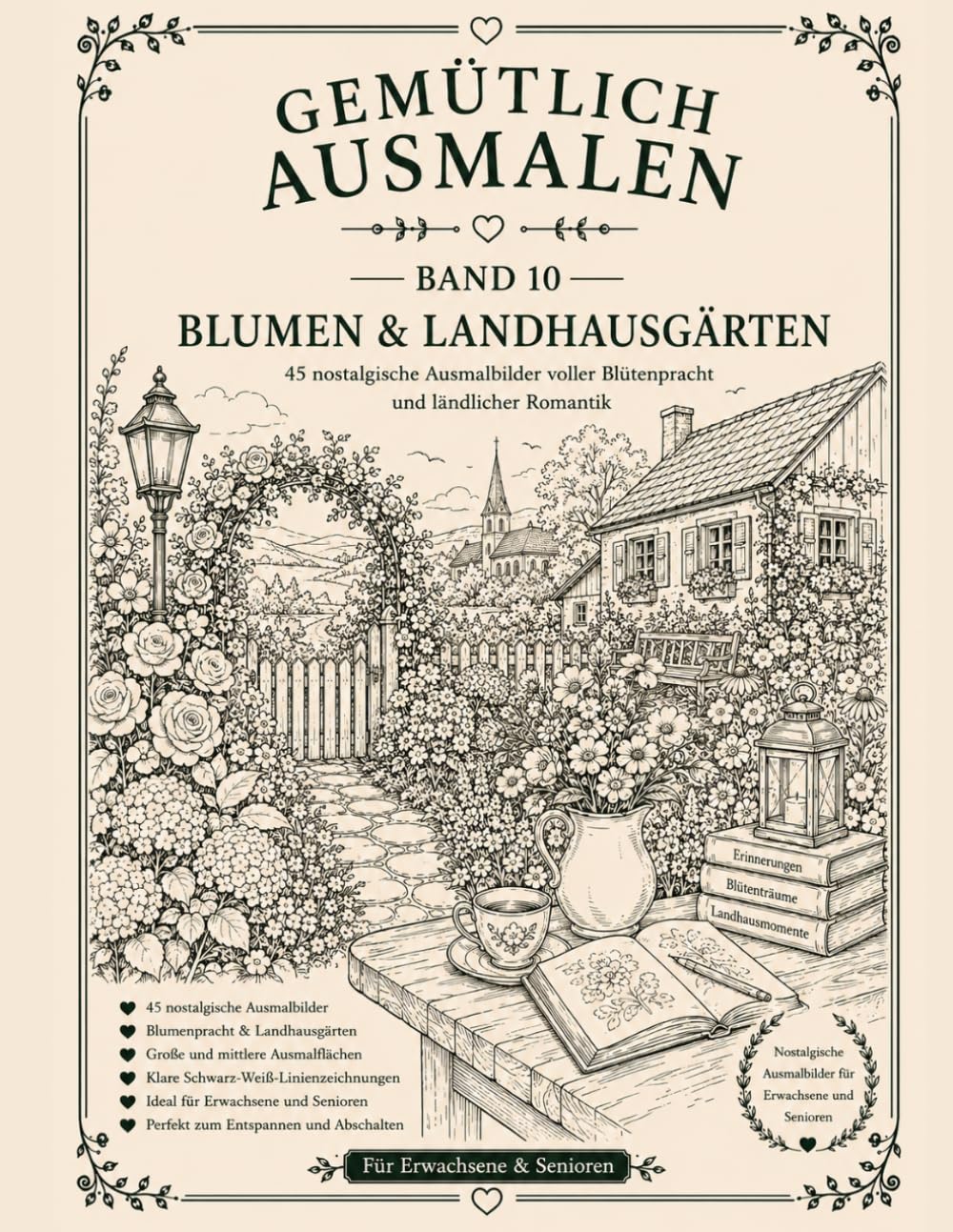 capítulo por capítulo baixar Gemütlich ausmalen - Blumen & Landhausgärten: 45 nostalgische Blumen- und Gartenmotive wie früher (German Edition)