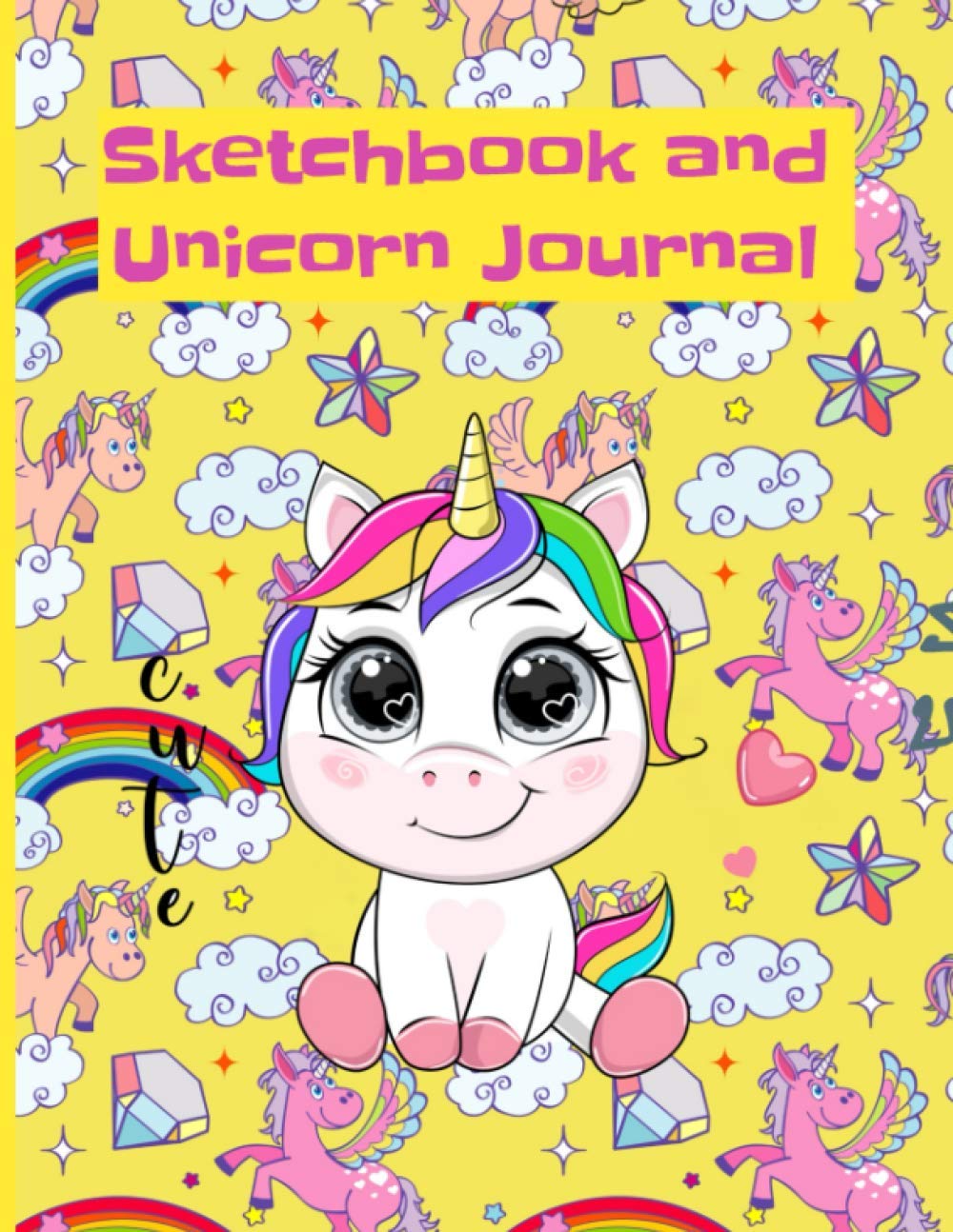 Sketchbook and Unicorn Journal: Cute Unicorn On Pink Effect Background, Large Blank Sketchbook For Girls, 110 Pages, 8.5" x 11", For Drawing, (Kids Drawing Books) cute,sketchbook baixar livro de graça