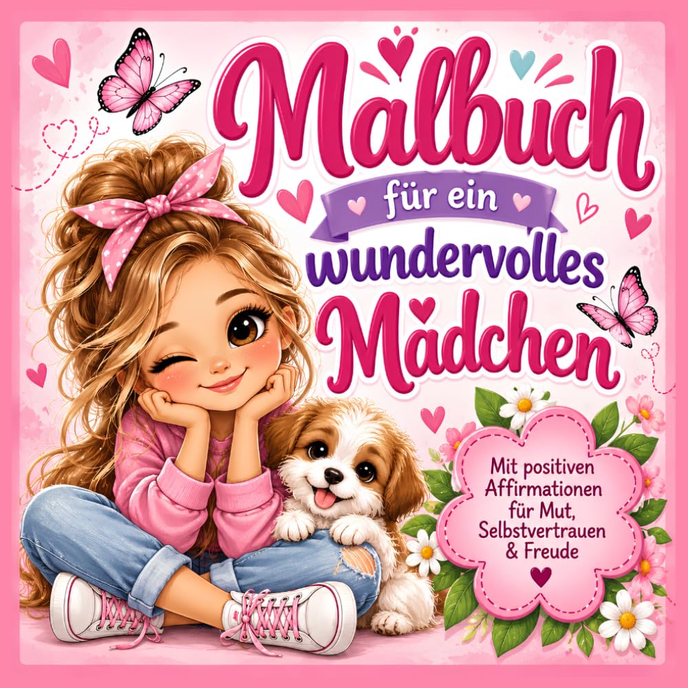 ler totalmente Malbuch für ein wundervolles Mädchen: Ausmalbilder mit positiven Affirmationen für Mädchen ab 6 Jahren – für mehr Mut, Selbstvertrauen und Freude (German Edition)