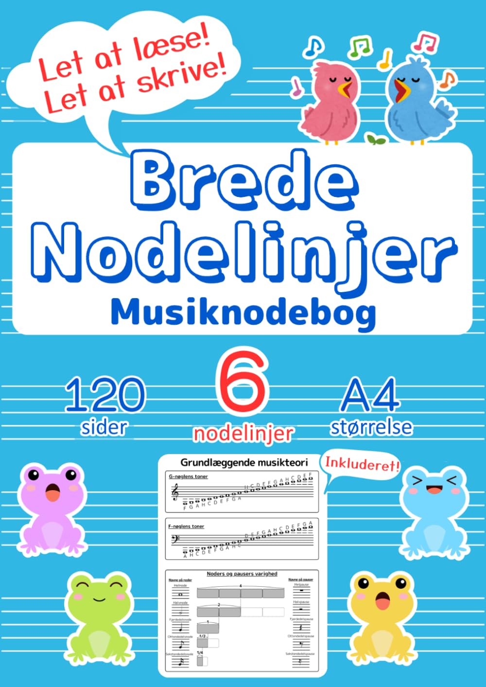 capítulo por capítulo baixar Musiknodebog til børn — A4, 6 brede nodelinjer, 120 sider: Perfekt til begyndere med musikteori, nodeøvelser og musikundervisning – 6 brede nodelinjer pr. side (Blå)