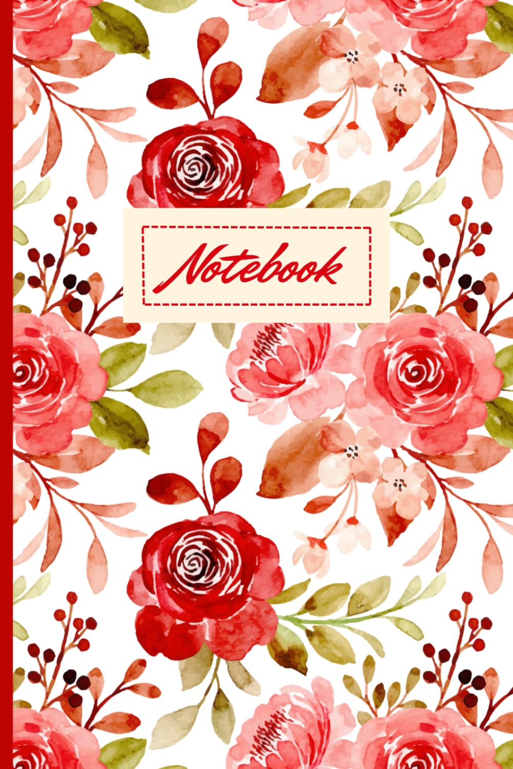 ler totalmente Red Burgundy And Pink Flowers Journal: Notebook