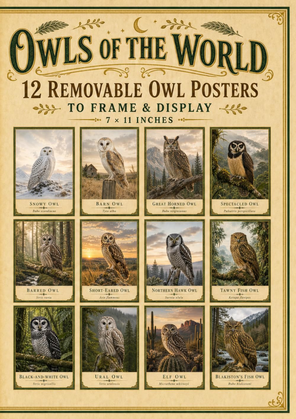 capítulo por capítulo baixar Owls of the World: 12 Removable Owl Posters Featuring Snowy Owl, Barn Owl, Great Horned Owl, Barred Owl, Short-Eared Owl & More