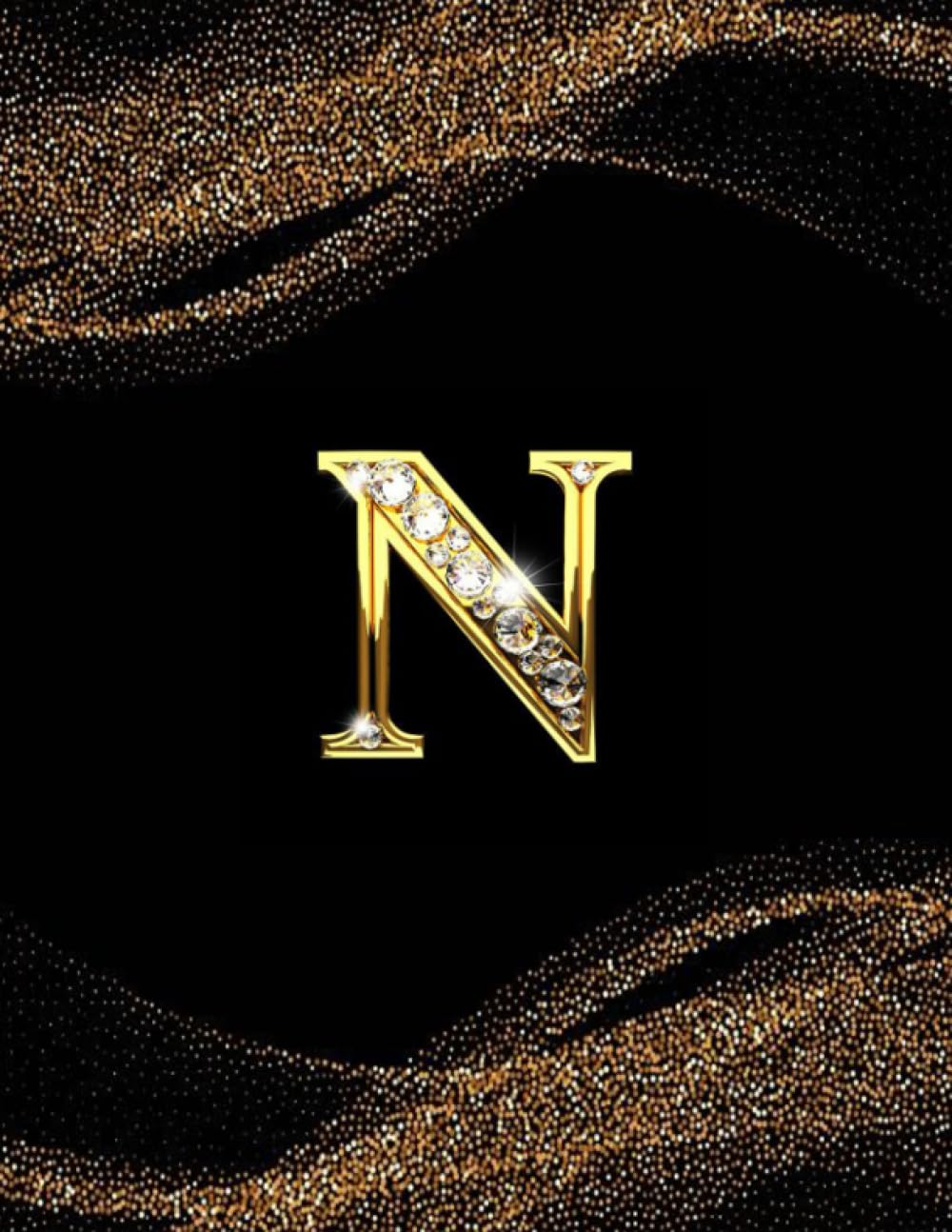 N: Monogram Initial Notebook,Journal | Gold Alphabet | College Ruled | 8.5" x 11" - 120 pages | Gift Idea baixar livro de graça