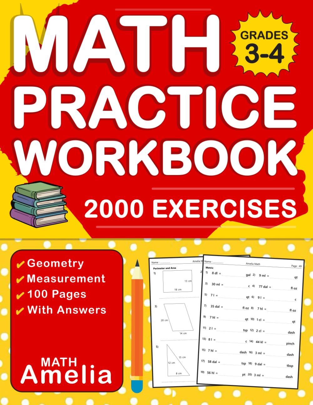 capítulo por capítulo baixar Geometry & Measurement Workbook For Grades 3-4 With Answers Key: Geometry And Measurement Practice Problems For 3rd And 4th Grade | Geometry &... For Kids Ages 8-10 ( 2000 Exercises )