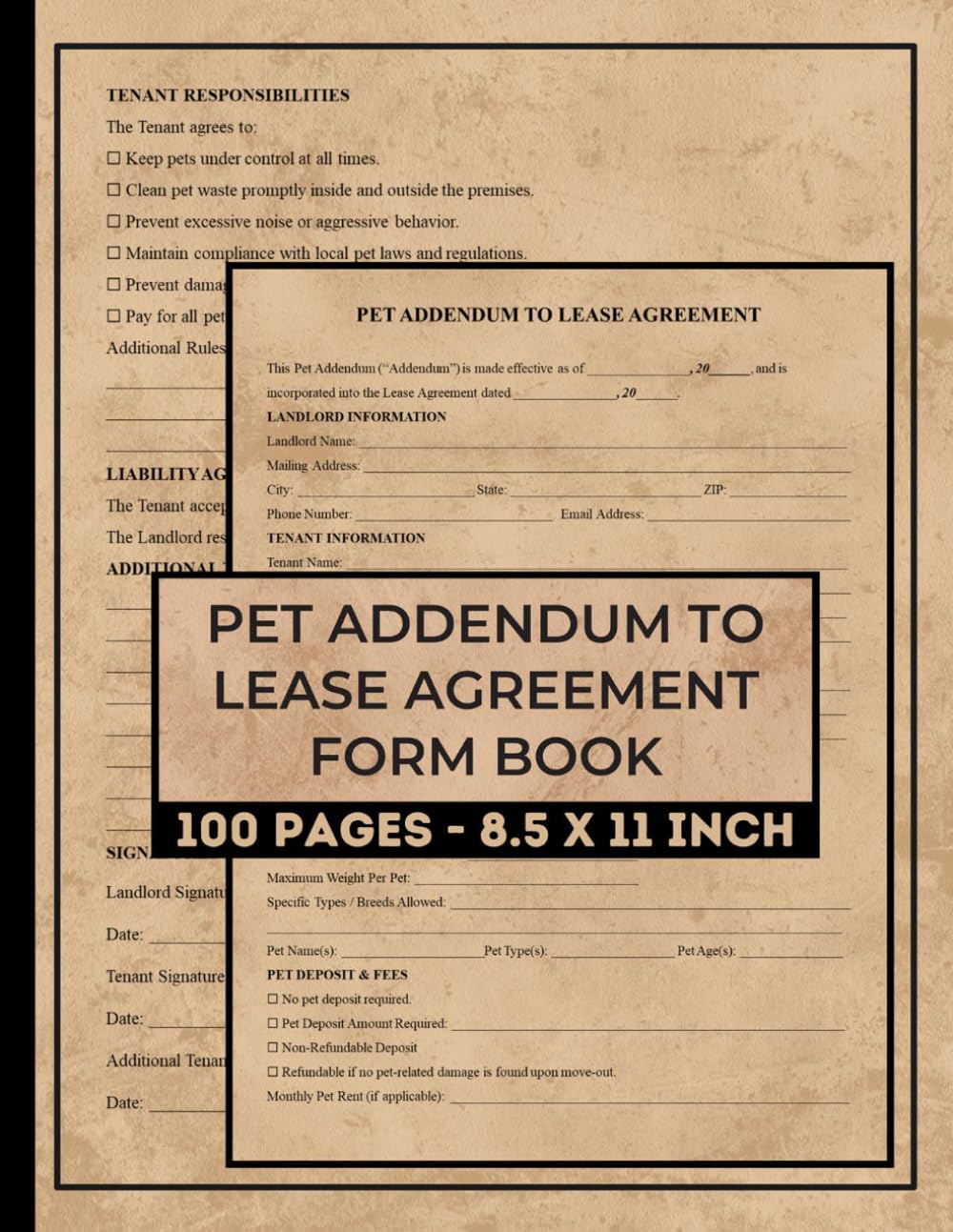 capítulo por capítulo baixar Pet Addendum To Lease Agreement Form Book: Pet Addendum to Rental Agreement Forms | Tenant Pet Policy Form | 50 Forms