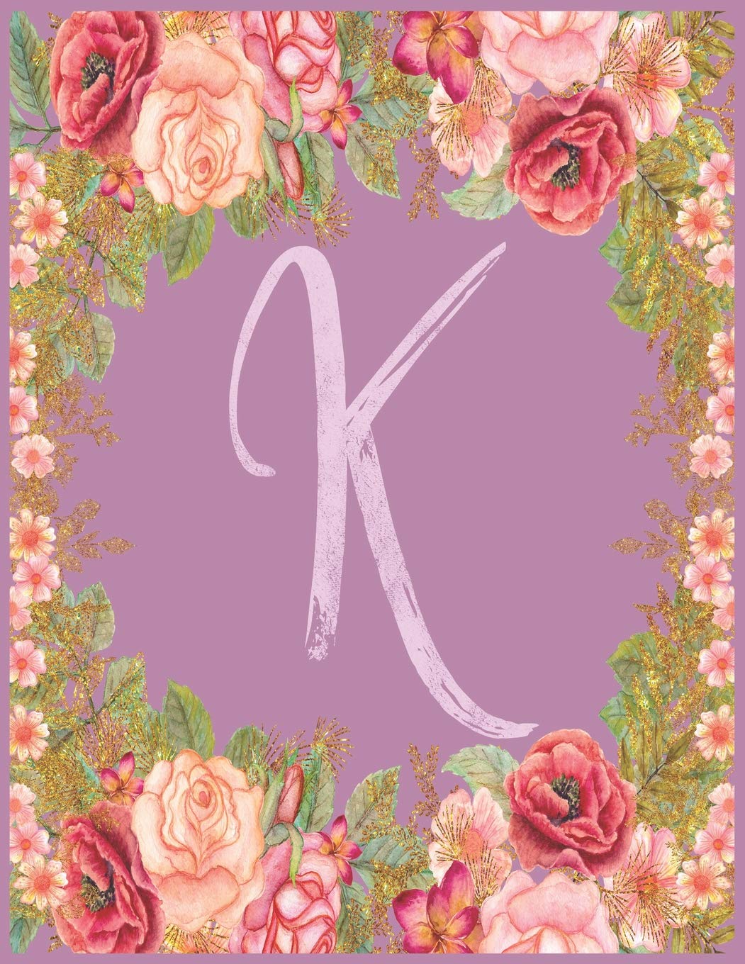 K: Monogram K Journal with the Initial Letter K Notebook for Girls and Women, Pink Mauve Floral Design with Cursive Fancy Text baixar livro de graça