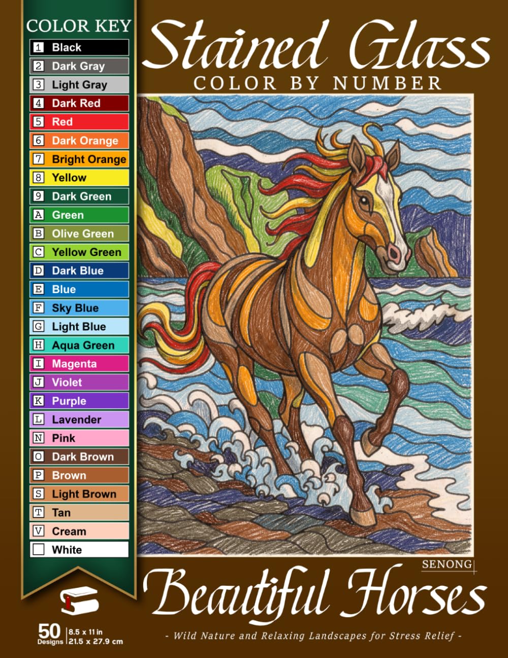 capítulo por capítulo baixar Beautiful Horses Stained Glass Color by Number: Wild Nature and Relaxing Landscapes for Stress Relief (Stained Glass Color By Number Collection)