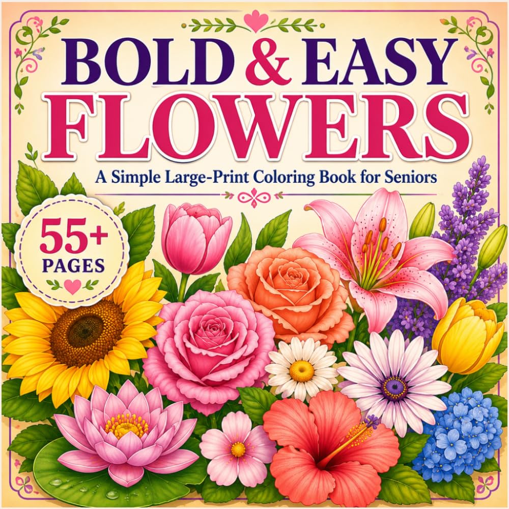 capítulo por capítulo baixar Bold & Easy Flowers: A Simple Large-Print Coloring Book for Seniors