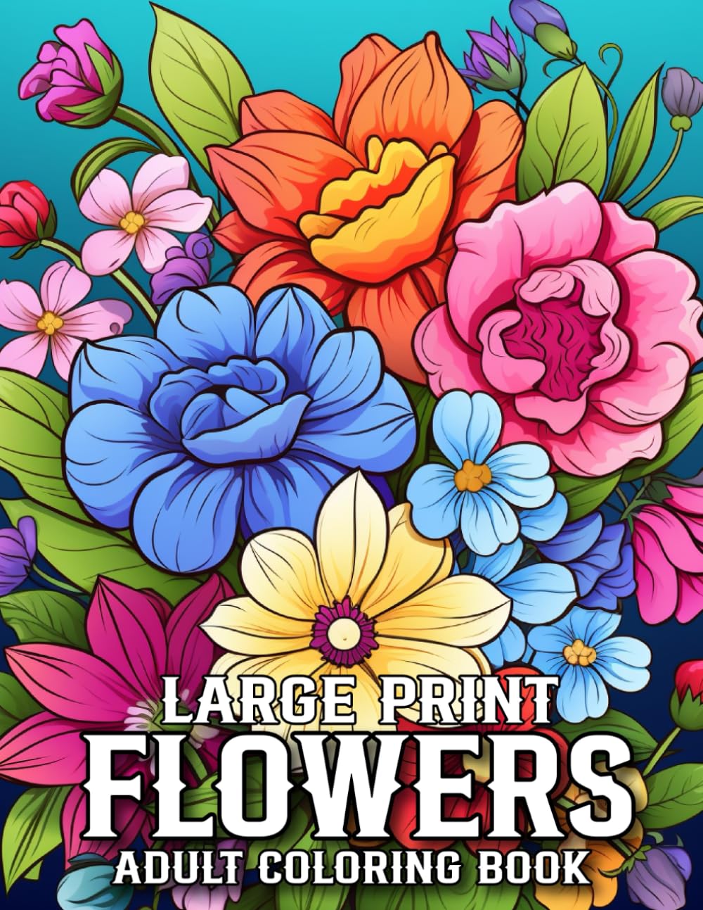 ler totalmente Large Print Flowers Coloring Book For Adult: Flowers Coloring book Beautiful Flowers Designs Easy Large Print Coloring Pages for Seniors, Beginners, Women.