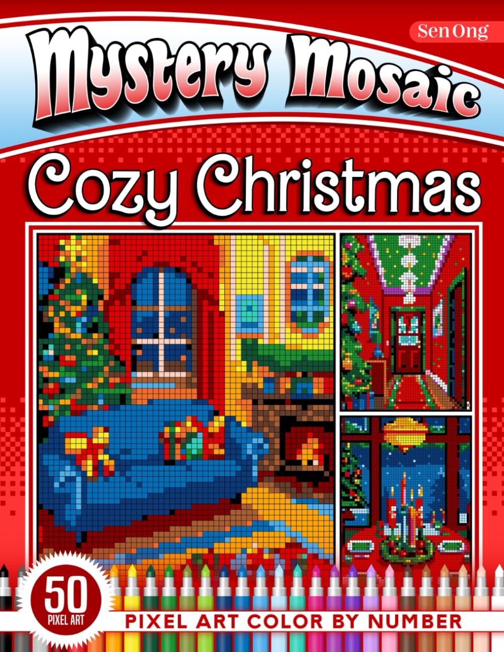 capítulo por capítulo baixar Cozy Christmas Interiors Mystery Mosaics Color by Number: 50 Pixel Art Scenes of Warm Holiday
