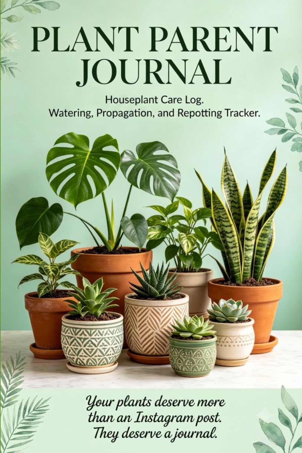 PLANT PARENT JOURNAL: Care Register for Houseplants. Watering, Propagation & RepottingTracker. Gift Idea for Plant Lovers (Italian Edition)