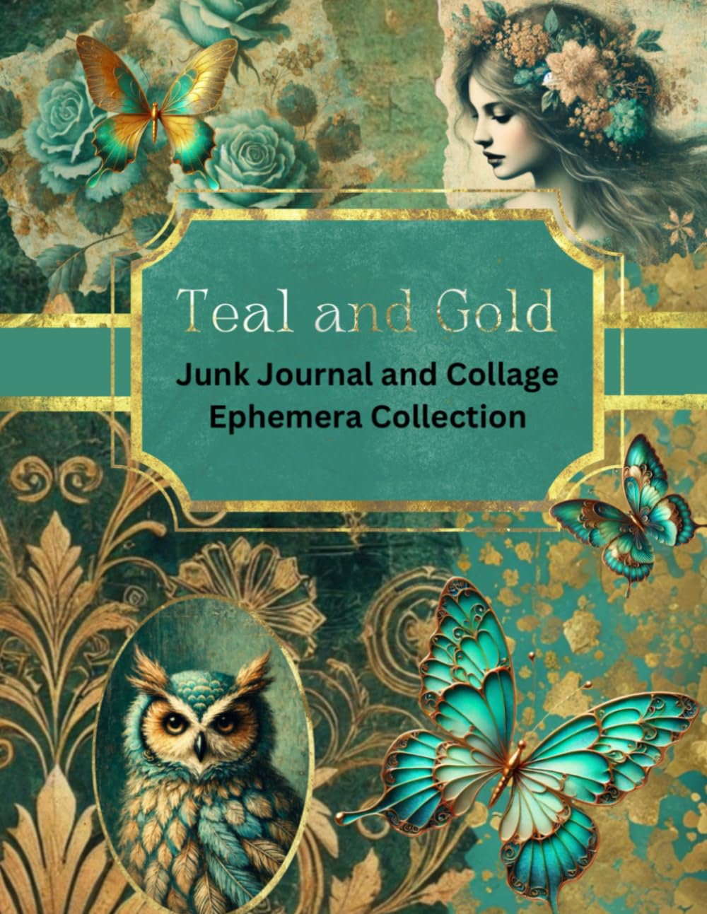 ler totalmente Teal and Gold: Junk Journal and Collage Ephemera Collection