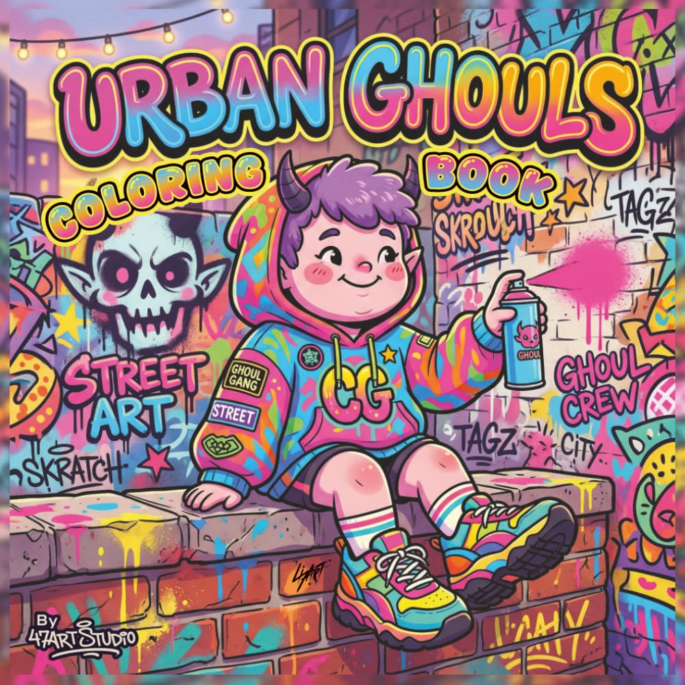 ler totalmente URBAN GHOULS COLORING BOOK: A Cozy Urban Kawaii Coloring Book: Streetwear Fashion, Sneaker Culture, and Cute Aesthetic Graffiti Ghost Characters for Teens and Adults