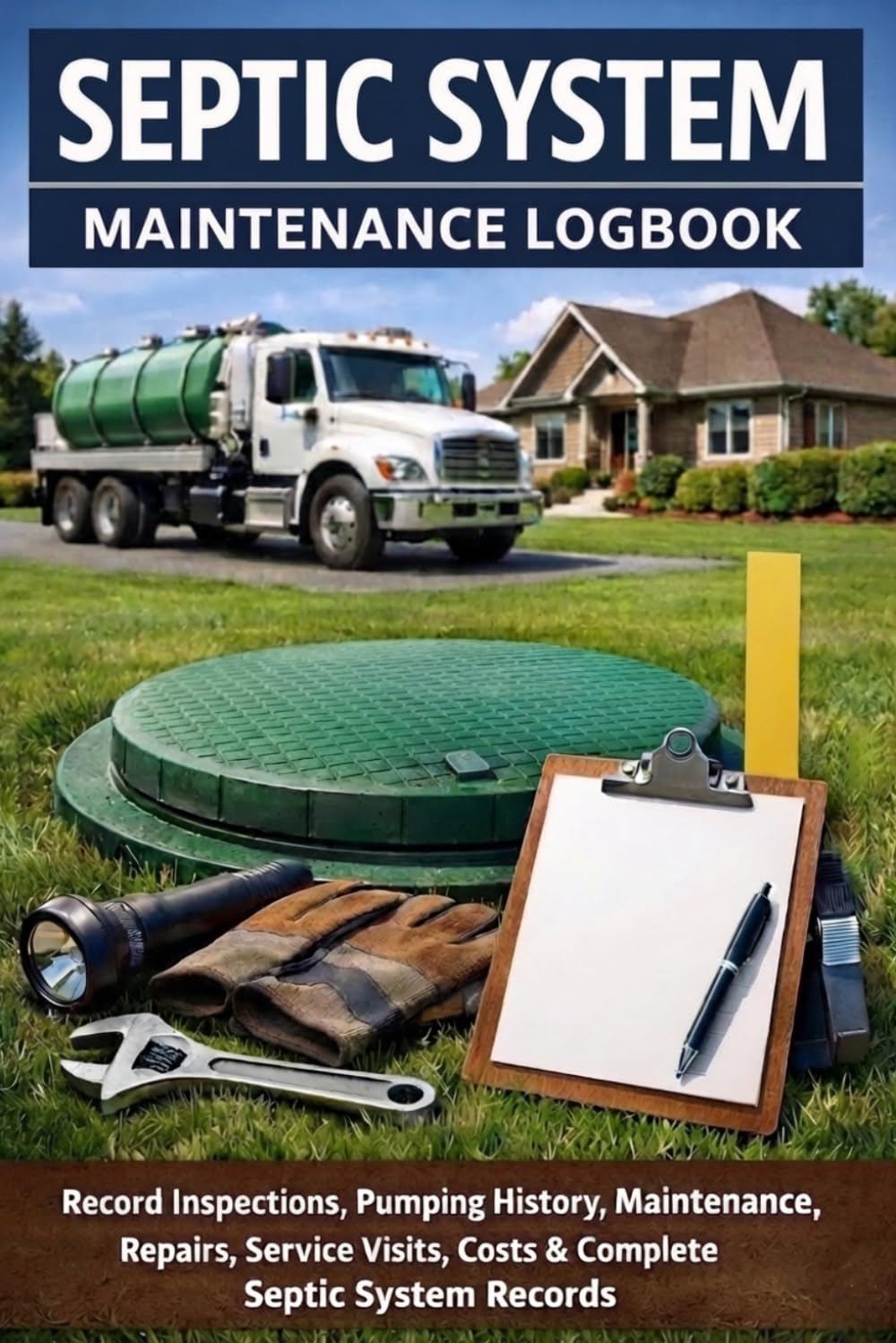 ler totalmente SEPTIC SYSTEM MAINTENANCE LOGBOOK: Record Inspections, Pumping History, Maintenance, Repairs, Service Visits, Costs & Complete Septic System Records