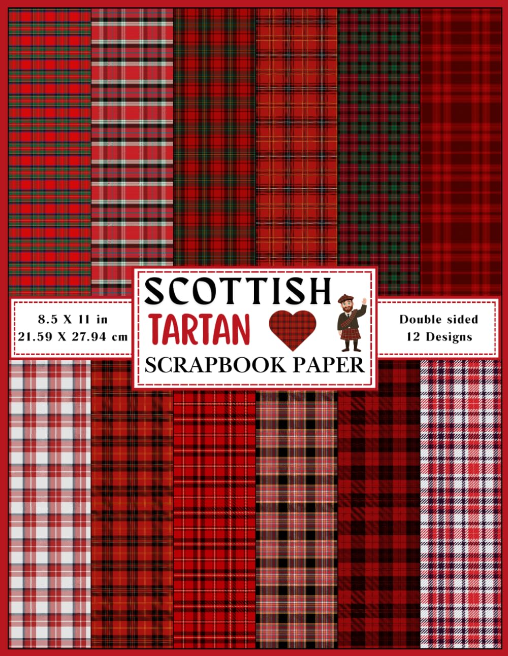 Red Tartan Plaid Scrapbook Paper: Double sided decorative red colored scottish tartan plaid craft paper sheets for scrapbooking, junk Journals, card making, collage, decoupage, and DIY projects baixar livro de graça