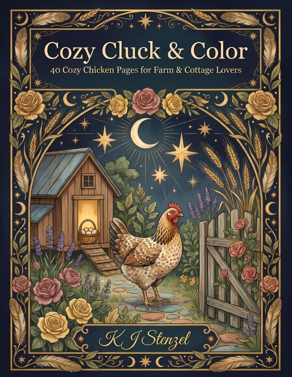 ler totalmente Cozy Cluck and Color: 40 Cozy Chicken Pages for Farm and Cottage Lovers | Adult Backyard Chicken Lovers Easy Stress Free Coloring