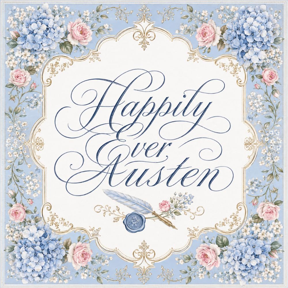 Happily Ever Austen: Blue Regency-Inspired Bridal Shower Guest Book | For Jane Austen and Classic Romance Lovers | 8.5 x 8.5 Inch Sign In Book for Wishes, Advice and Memories baixar livro de graça