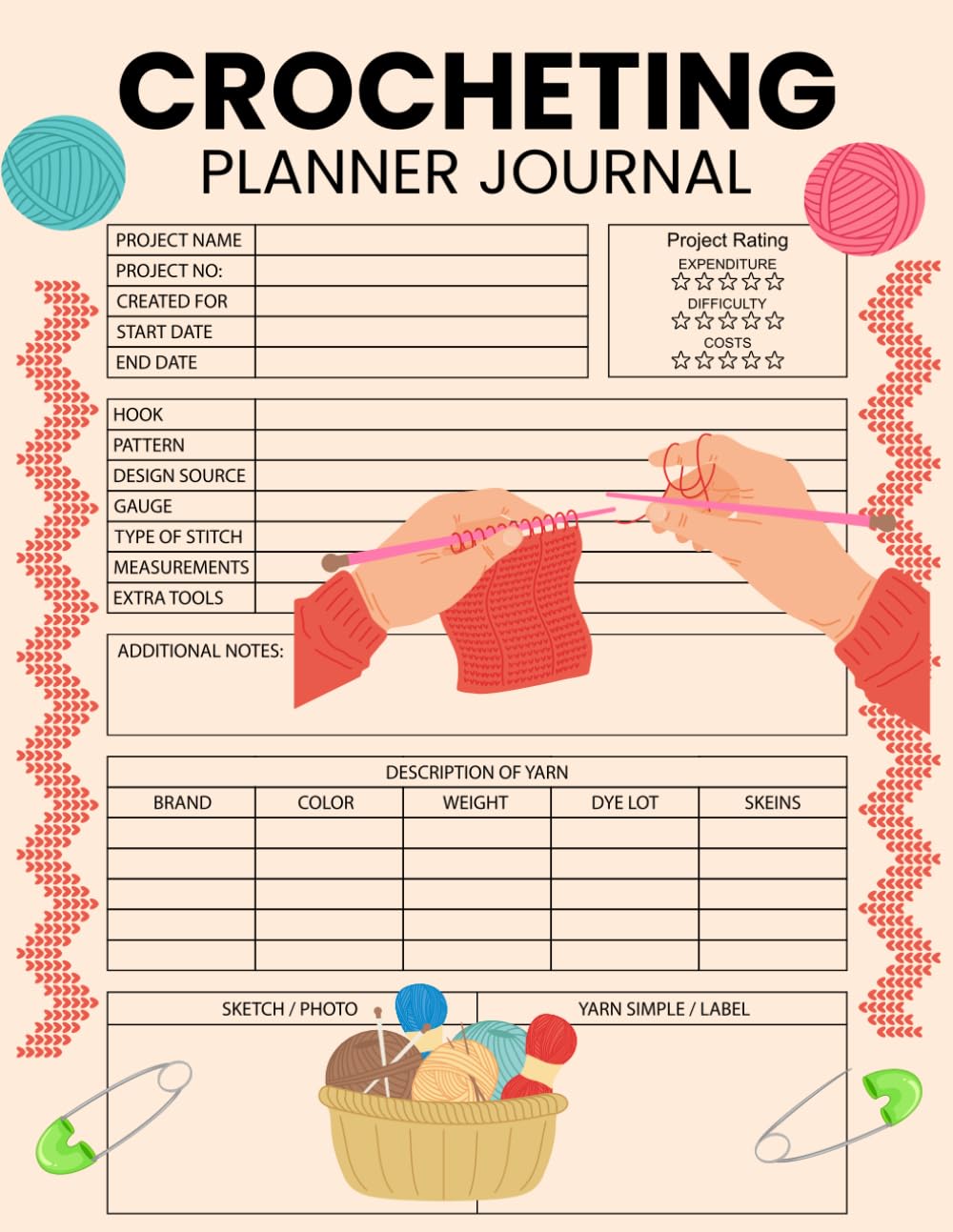capítulo por capítulo baixar Crocheting Planner Journal: This notebook for crochet projects to track and record your pattern, yarn, hook, design and gauge.