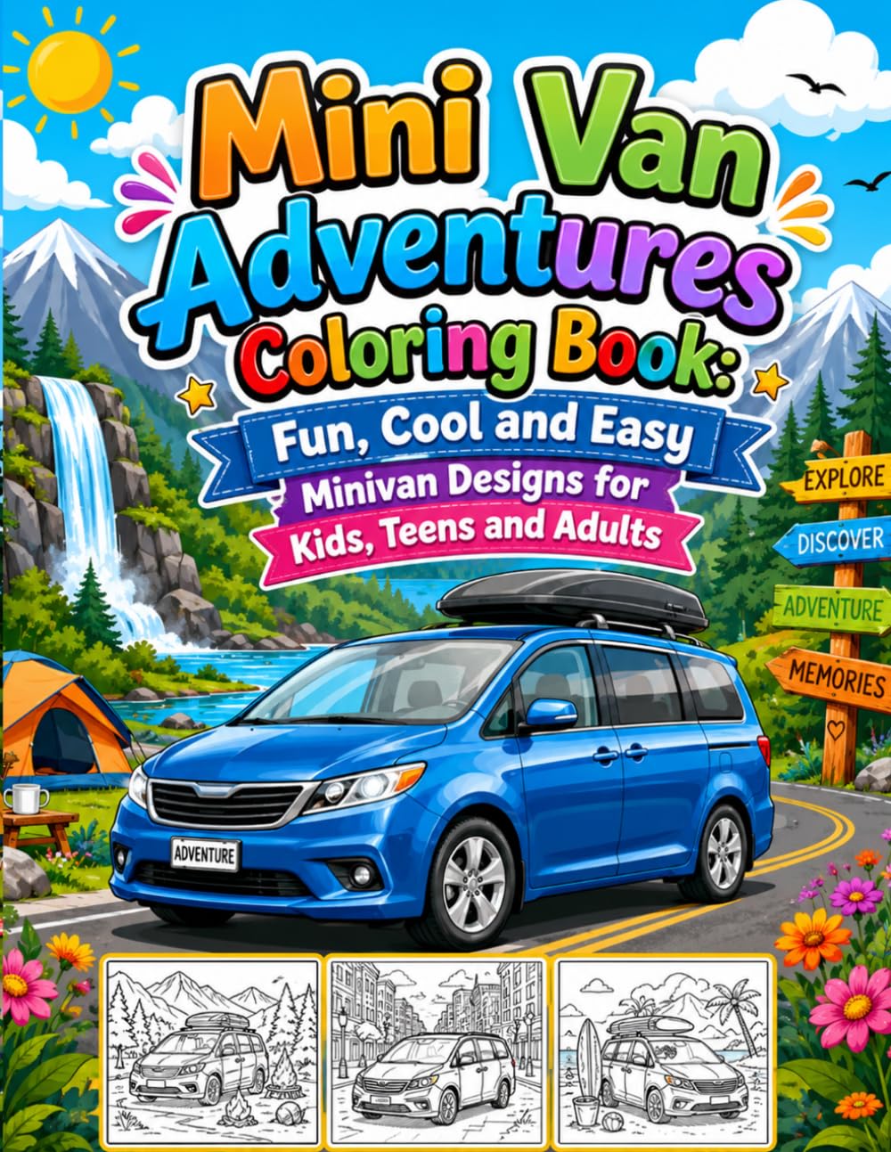 Mini Van Adventures Coloring Book: Fun, Cool and Easy Minivan Designs for Kids, Teens and Adults baixar o livro de graça