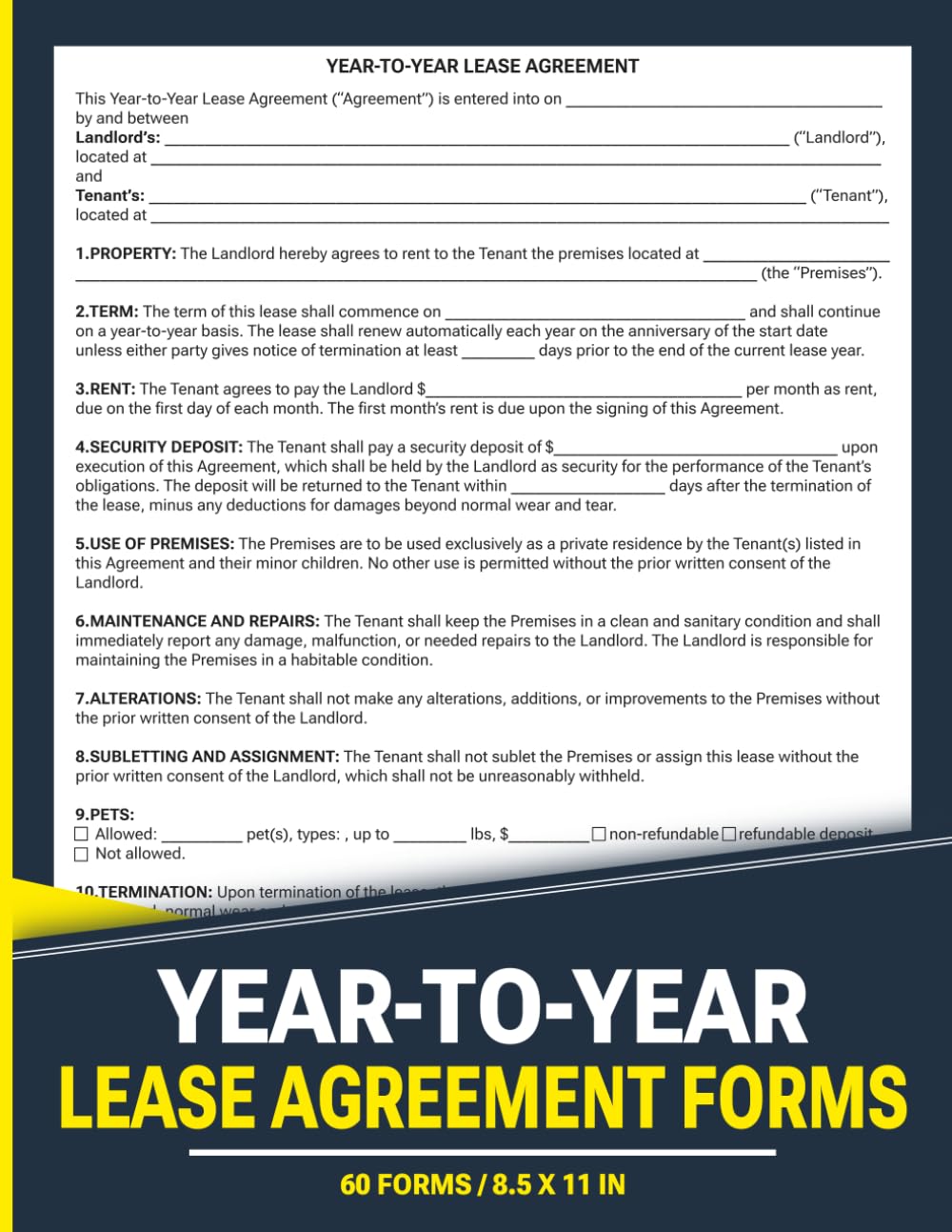 capítulo por capítulo baixar Year-to-Year Lease Agreement Forms: Yearly Rental Contract Between Landlord and Tenant | 120 Pages