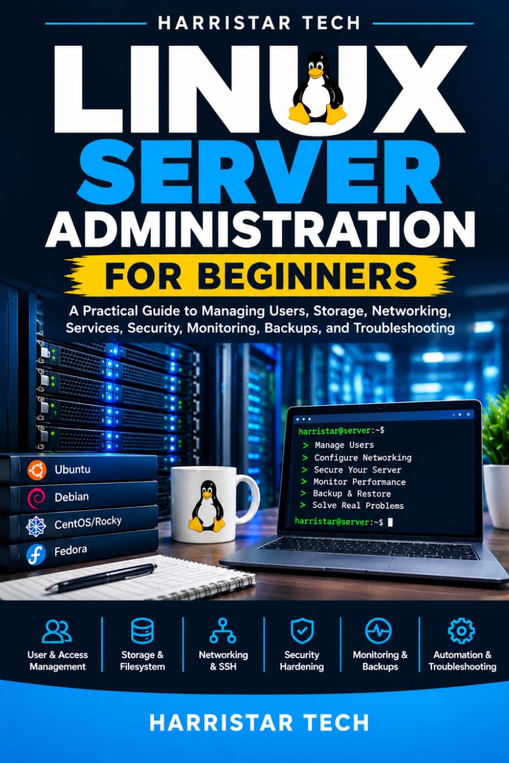 ler totalmente Linux Server Administration for Beginners: A Practical Guide to Managing Users, Storage, Networking, Services, Security, Monitoring, Backups, and Troubleshooting