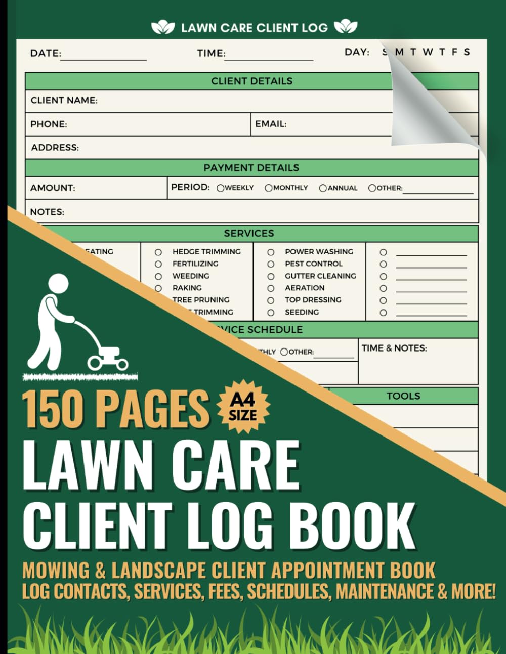 capítulo por capítulo baixar Lawn Care Client Log Book: Mega 150 Pages to Record Client Information including Fees, Services, Schedule & Appointments for Mowing & Landscape Business.