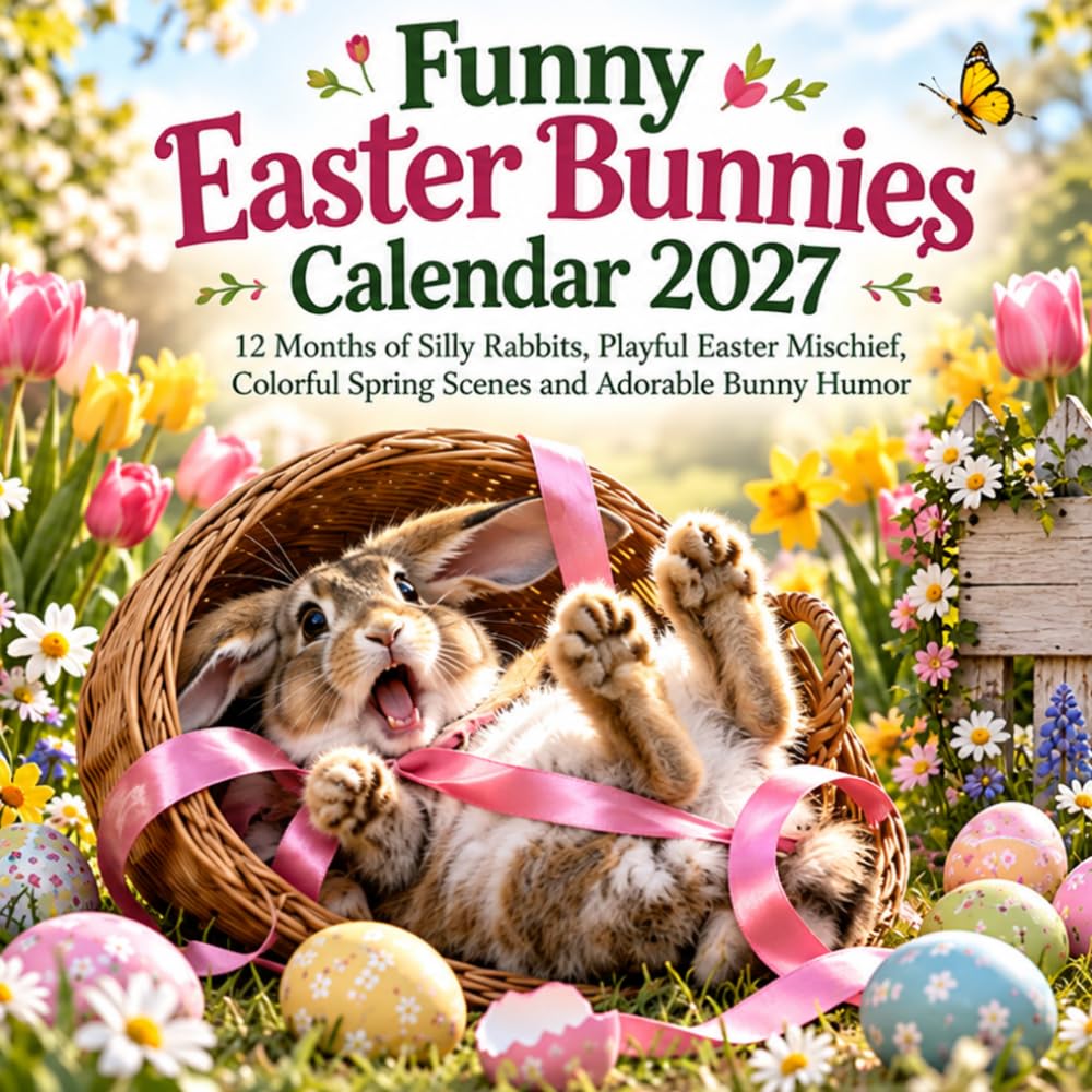 Funny Easter Bunnies Calendar 2027: 12 Months of Silly Rabbits, Playful Easter Mischief, Colorful Spring Scenes and Adorable Bunny Humor