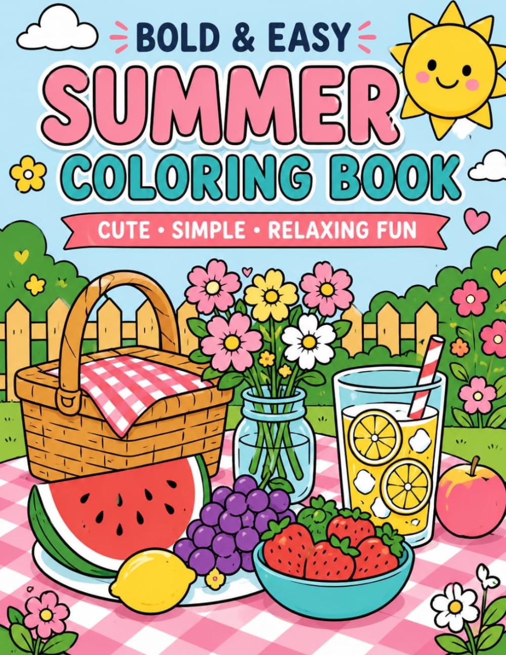 Simmer Vibes: Bold and Easy Coloring Book: Your Cozy Summer Relaxation Companion! baixar o livro de graça