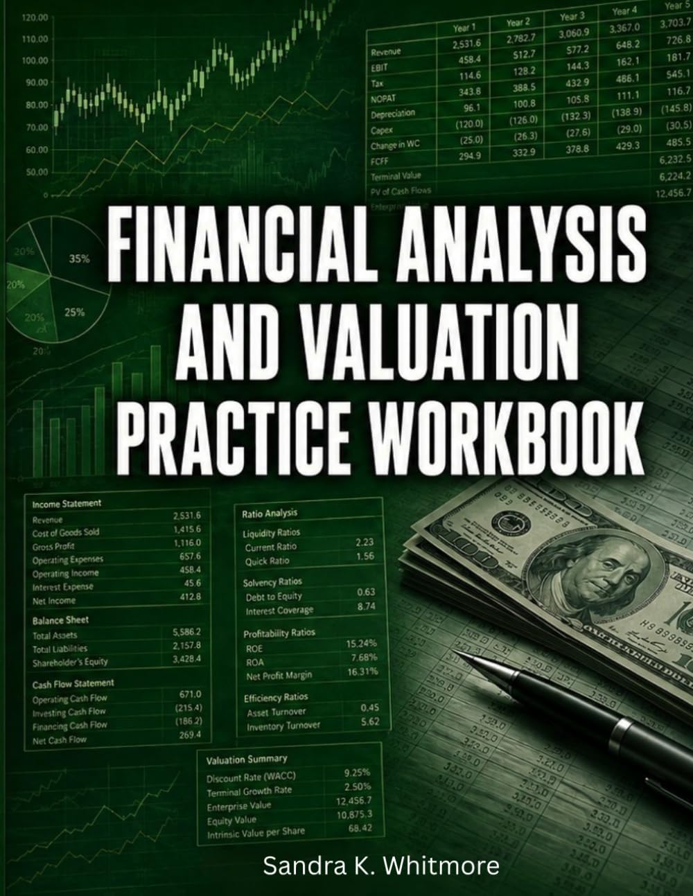 ler totalmente Financial Analysis and Valuation Practice Workbook: 150 Applied Exercises Across 15 Units With Complete Solutions, Financial Statements, Ratio Analysis, DCF Valuation, and Risk Assessment