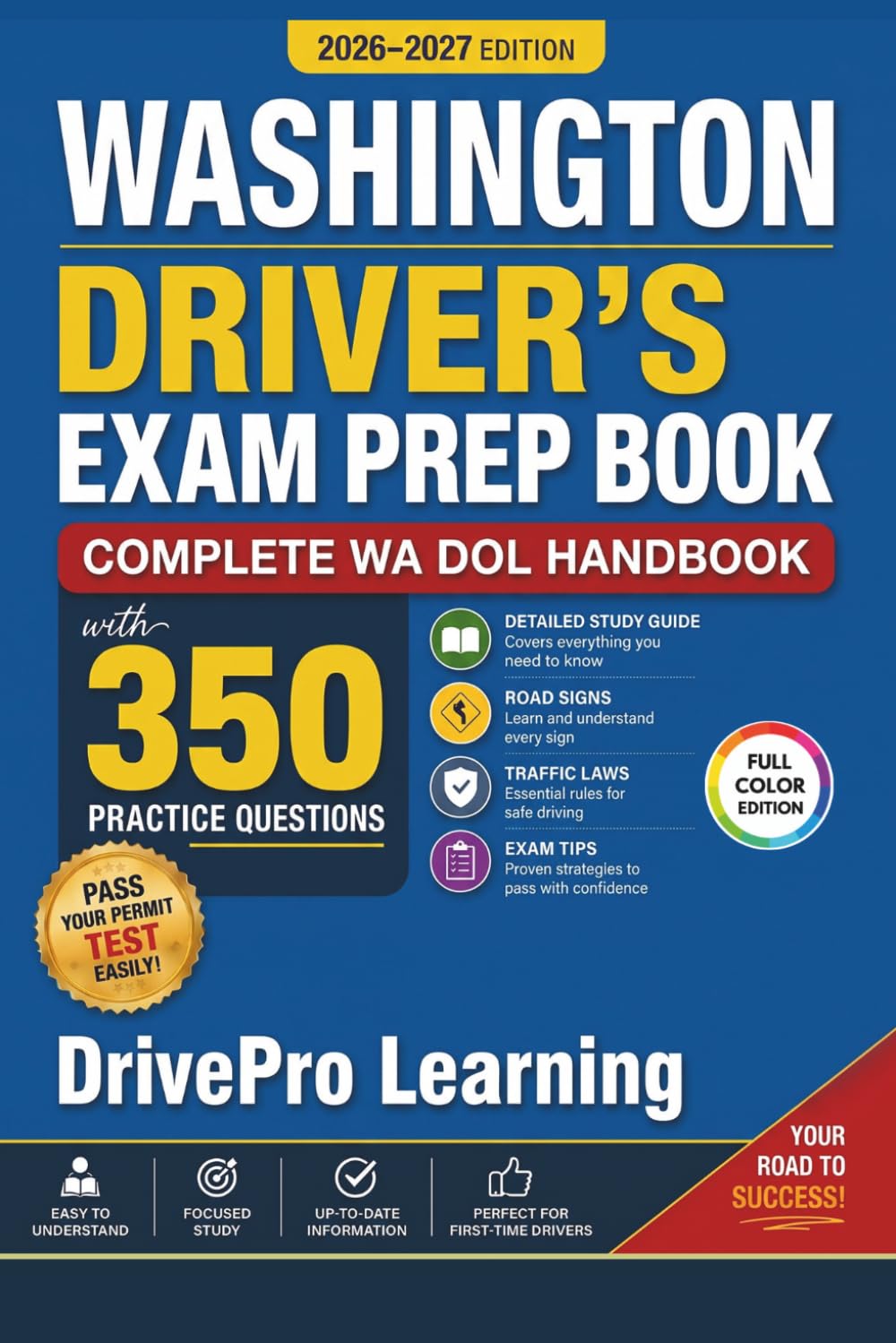 capítulo por capítulo baixar Washington Driver’s Exam Prep Book: Complete WA DOL Handbook with Road Signs, Traffic Laws, & Study Tips to Pass the Permit Test Easily (Full Color Edition)