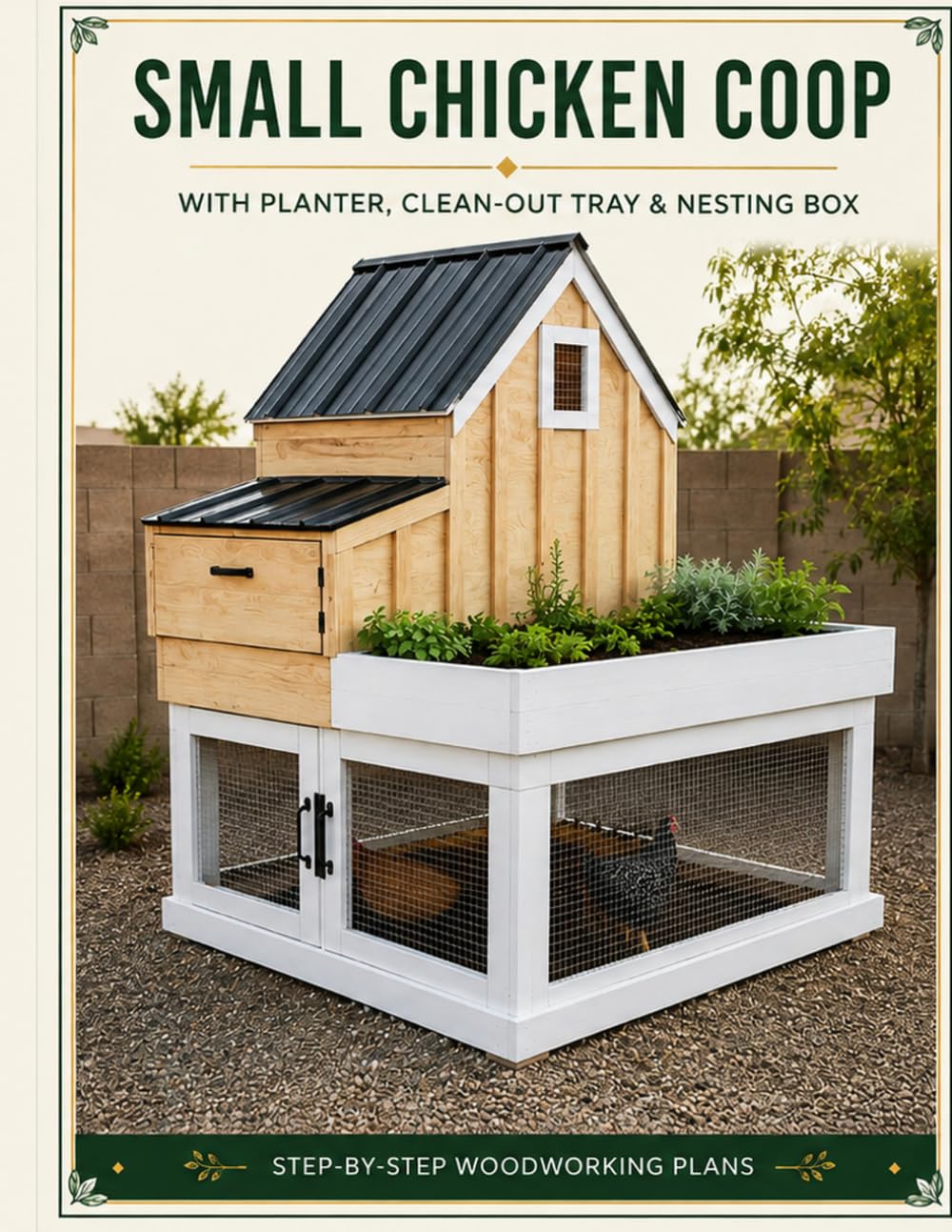 ler totalmente Small Chicken Coop: With Planter, Clean-Out Tray & Nesting Box