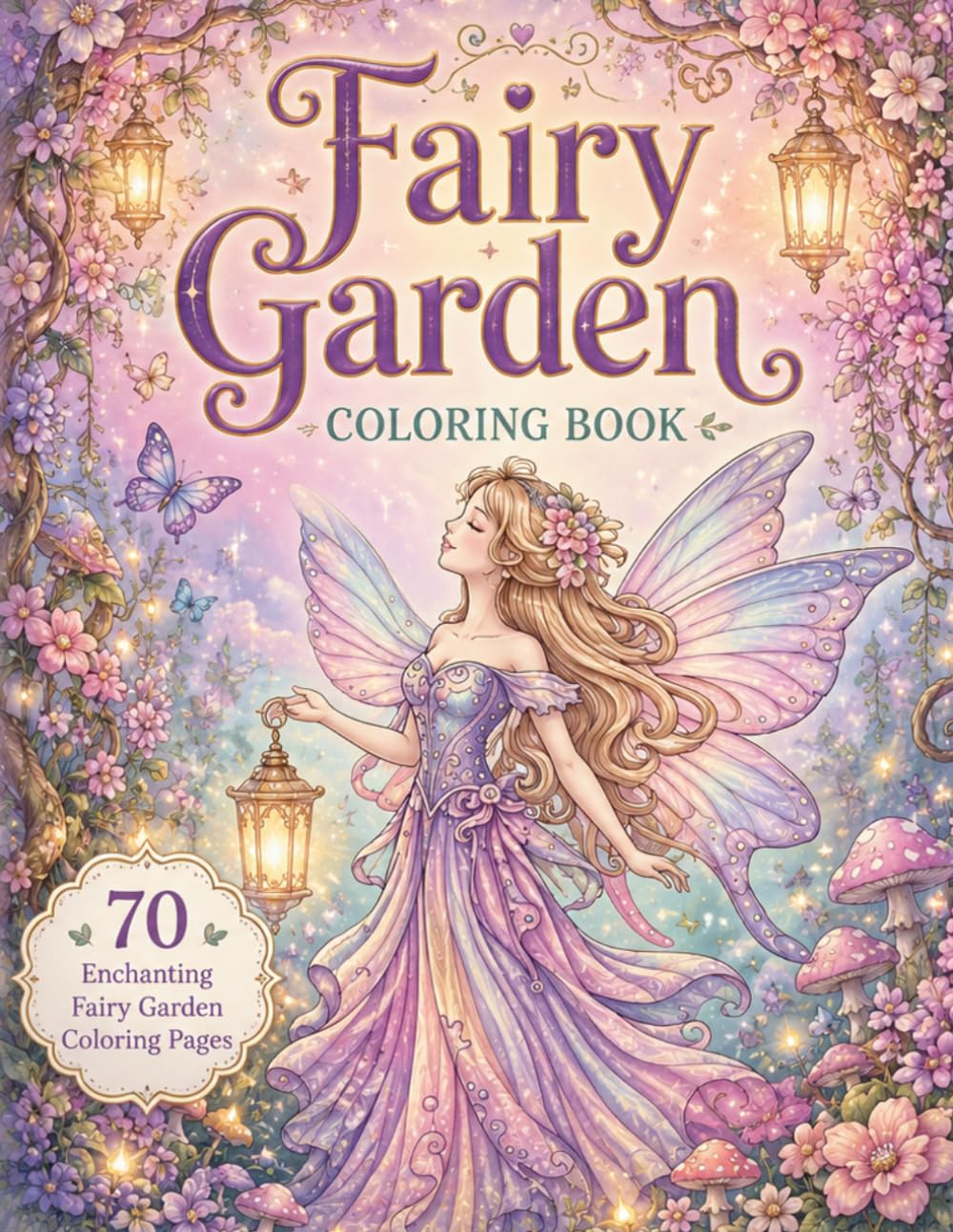 capítulo por capítulo baixar Fairy Garden Coloring Book: 70 Enchanting Fairy Garden Coloring Pages Filled with Magical Flowers, Forest Lanterns, Butterflies, Mushrooms & Whimsical Fantasy for Teens & Adults