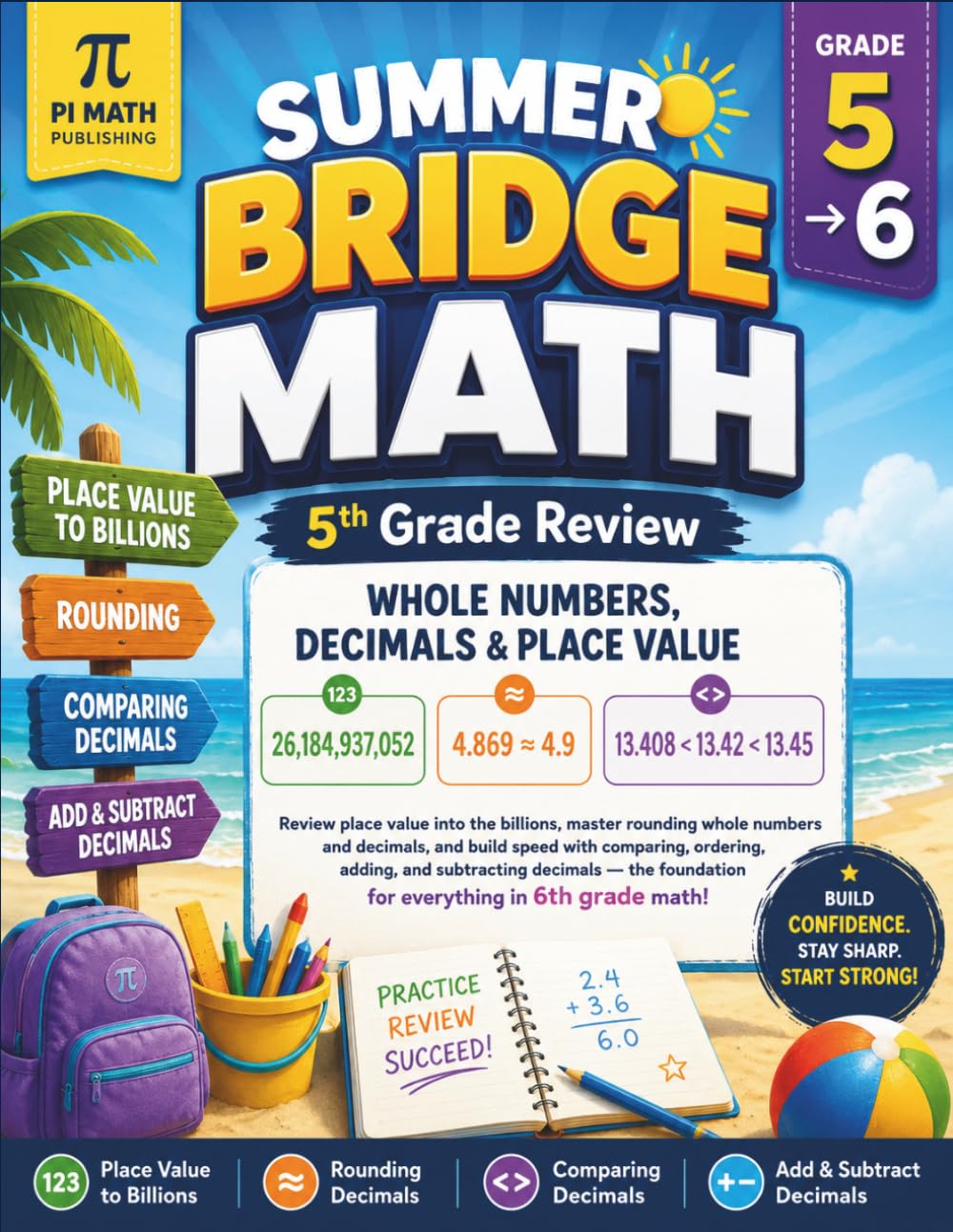 Summer Bridge Math Grade 5 to Grade 6: 8 Weeks of Daily Practice to Stop the Summer Slide — Decimals, Fractions, Ratios, Percents, Geometry & Negative Numbers (With Answer Keys) baixar o livro de graça