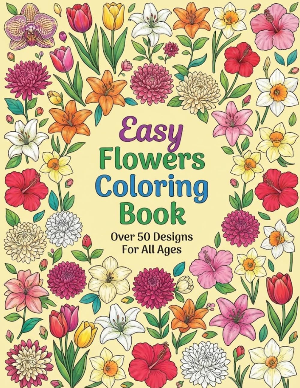 Easy Flowers Coloring Book: Easy,Large & Simple Floral Designs baixar o livro de graça