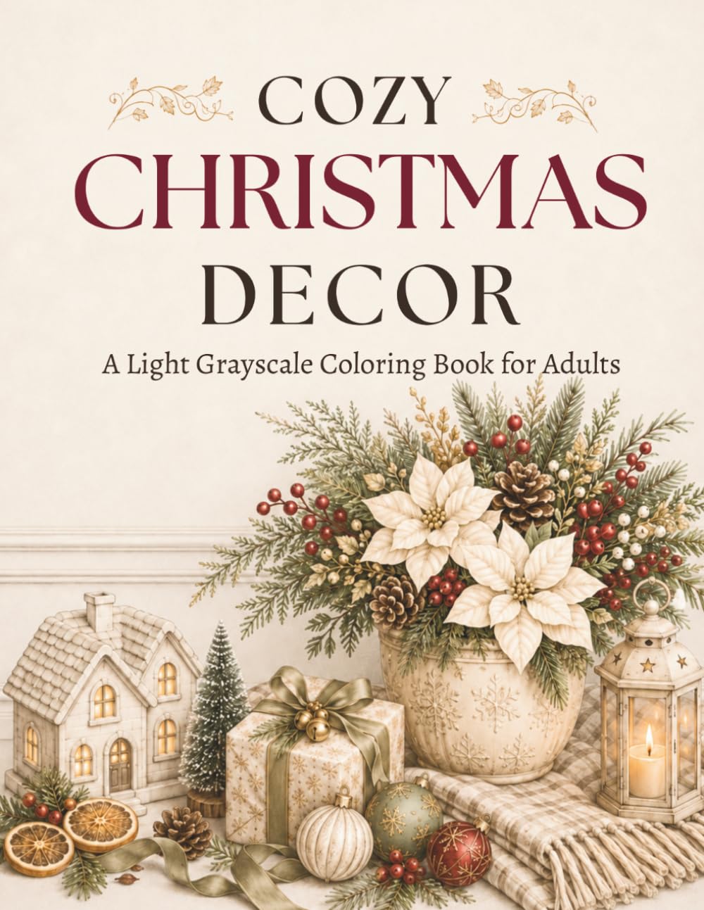 ler totalmente Cozy Christmas Decor: A Light Grayscale Coloring Book for Adults (Cozy Seasonal Decor Coloring Books)