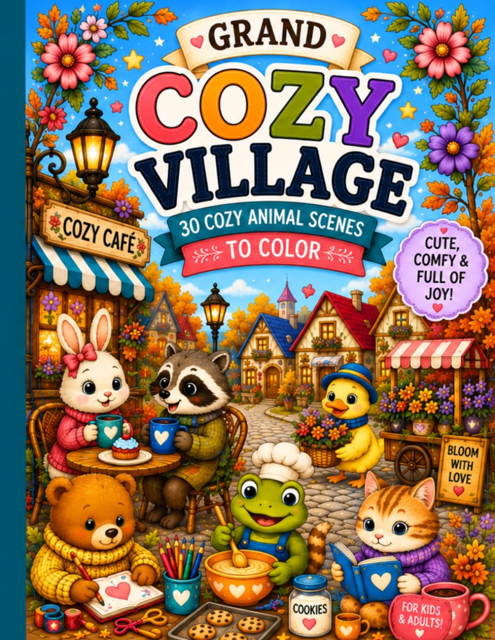 Grand Cozy Village: 30 Cozy Animal Scenes to Color baixar o livro de graça