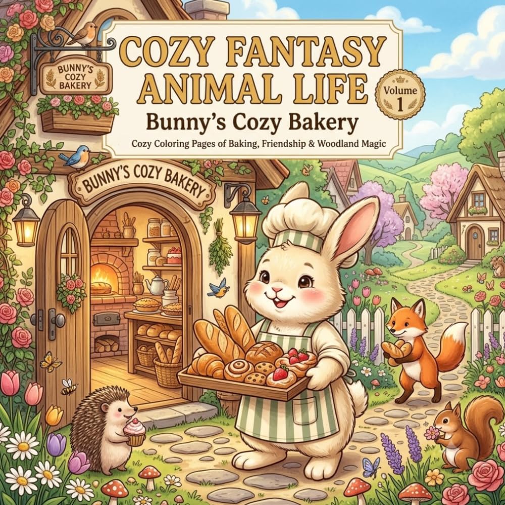COZY FANTASY ANIMAL LIFE: Volume 1: Bunny's Cozy Bakery, Cozy Coloring Pages of Baking, Friendship & Woodland Magic baixar livro de graça