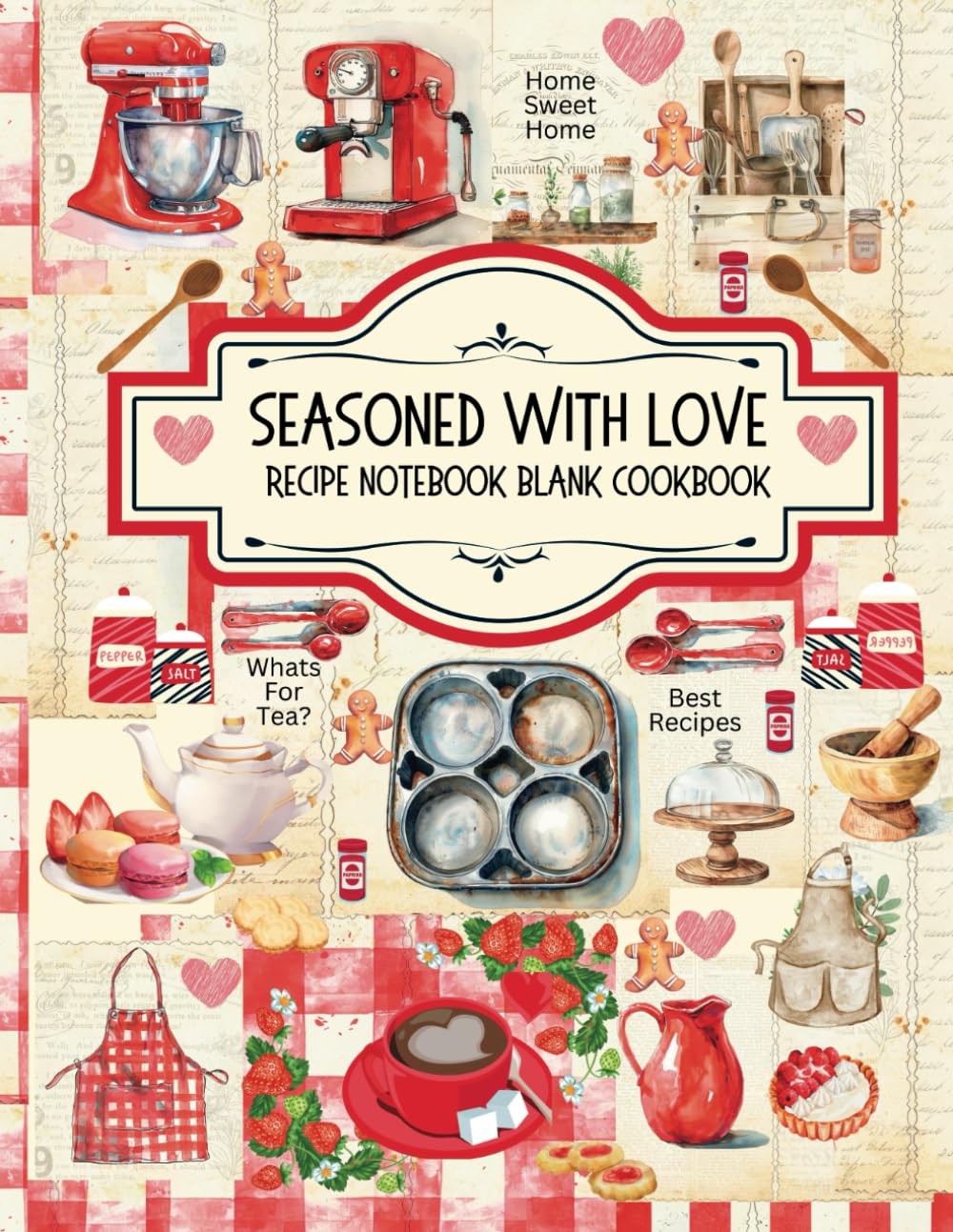 Seasoned With Love - Recipe notebook blank cookbook with grocery list & freezer inventory: Large print blank recipe book baixar livro de graça